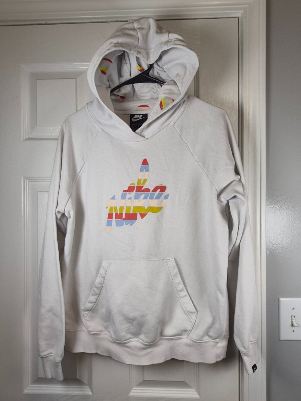 Nike Women's Hoodie Retro Big Spellout Colorful Women's Sz Medium~READ